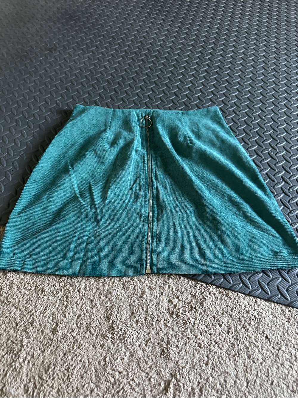 SHEIN Teal Zip-Front A-Line Maxi Skirt